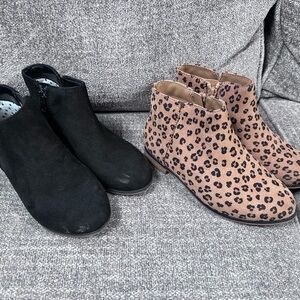 Cat & Jack Black and Leopard Print Kids Boots